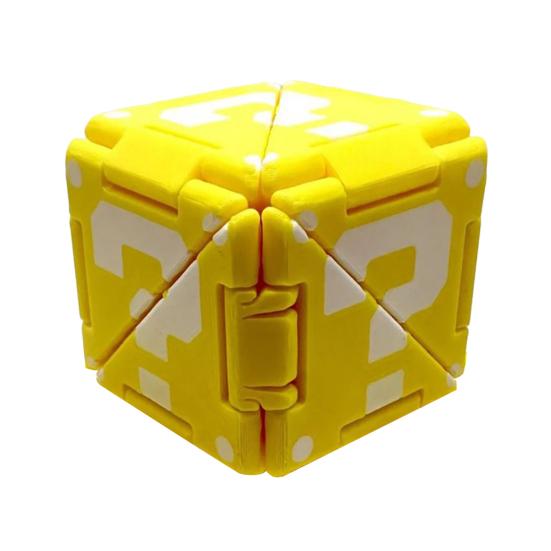 3D Printed Stress Relief Cube Toy Brain Teaser Deformable Puzzle Cube Desk Toy Teens Adults Calming Decompression Flipping Sensory Toy