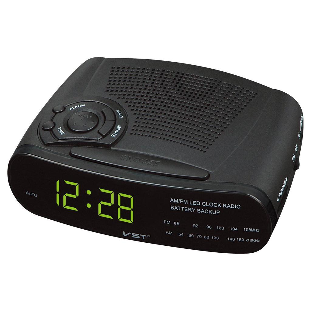 LED Alarm Clock Radio with AM/FM, Multiple Alarms & Snooze