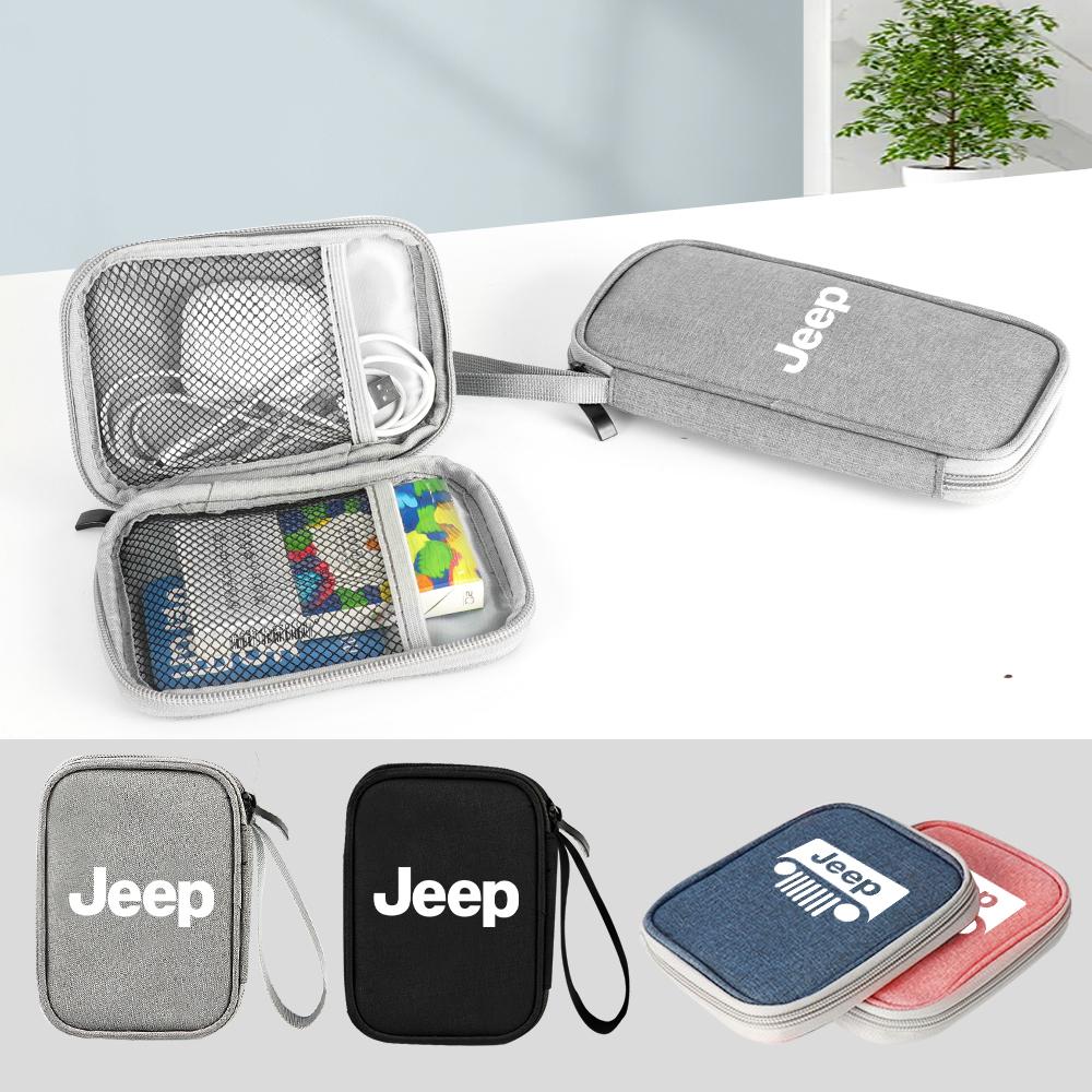 AOM4 Car Storage Bag Waterproof Oxford Cloth Organizer Auto Decor Key Case For Jeep Renegade Wrangler Compass GrandCherokee Gladiator