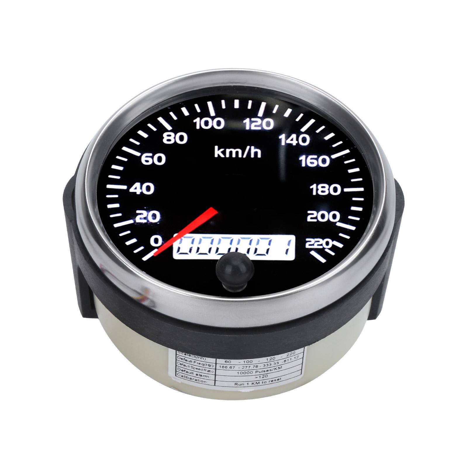 

Спидометр 85 мм 0-220 км/ч 2-в-1 Стрелочный ЖК-дисплей 12 В 24 В для автомобиля грузовика лодки