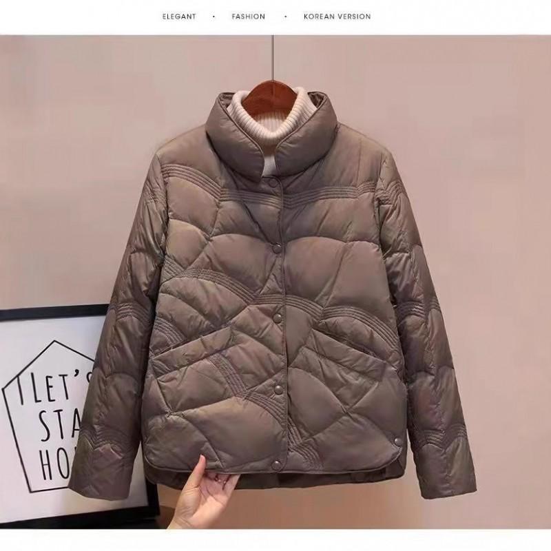 Womens Lightweight Short Down Jacket Winter White Duck Puffer Coat Slim Fit Casual Chic Outerwear