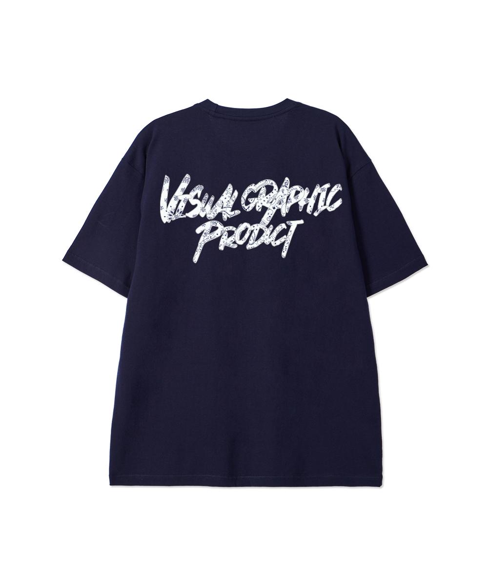 Biel Paisley Graffiti Logo Short Sleeve T-Shirt Navy M