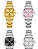 Waterdicht Mode Roestvrij Staal Dames Luminous Kwarts Horloge met Eenvoudige Band