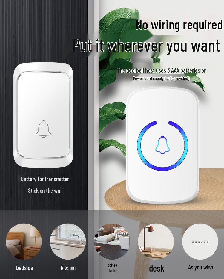 Long-Range Wireless Elderly Call Button Doorbell with Music & Remote Control