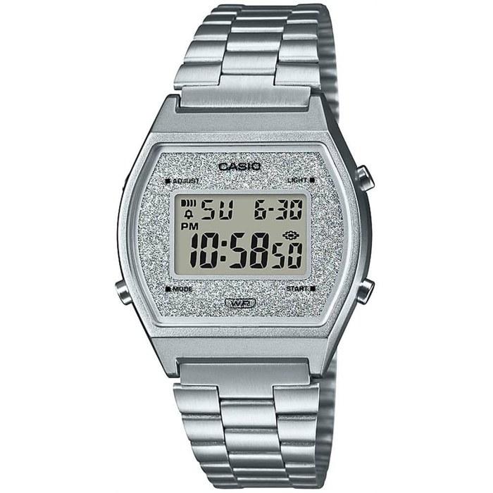 Casio Vintage B640WDG-7DF Silver Digital Watch (Silver Stainless Steel Band)