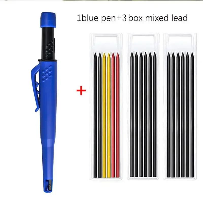 2-in-1 Solid Carpenter Pencils With Sharpener Carpenter 2.8mm Solid Mechanical Pencils Marking Tools Construction/carpenters