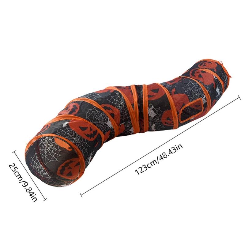 Halloween Cats Tunnel for Festival Pet Hideaways Play Tunnel Hideouts S-Shape Play Tube Playtent Cats Entertainment Toy