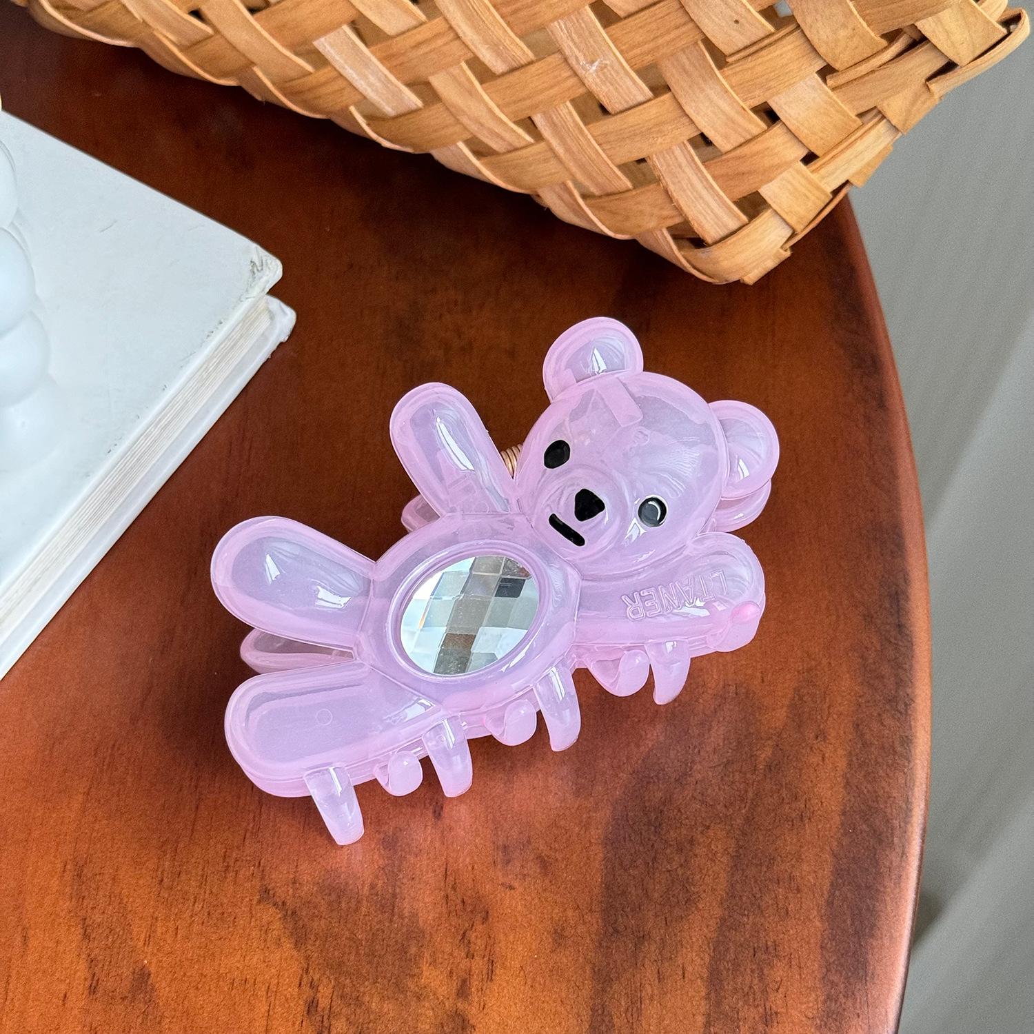 

Luxurious Color Jelly Bear Hair Claw Clip With Eyecatching S For Hairdos Sophisticated Pink11cm