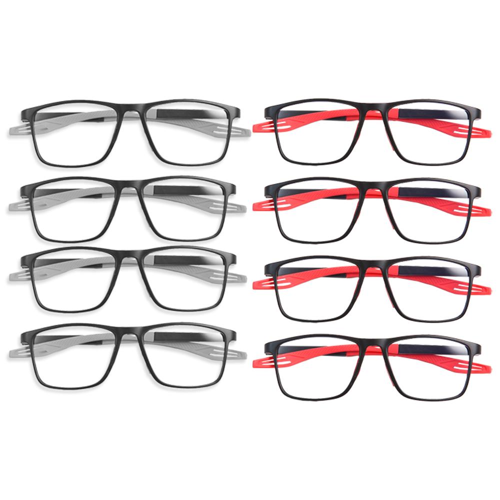 8pcs Elegant Reading Glasses for Men & Women with Blue Light Blocking Suitable for Sports and Daily Use +1.0 To +3.0 Diopters