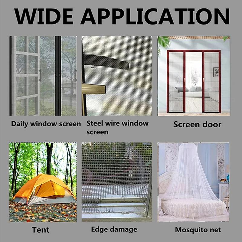 2M 5/10cm Width Window Mosquito Net Repair Tape Self-Adhesive Window Screen Repair Patch Anti-Insect Fly Mesh Broken Holes Tape