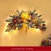 YIXI Christmas Champagne Gold Ox Horn Wreath with Lights