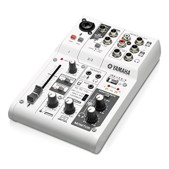 Yamaha AG03 Webcasting Interface with Convenient Features for Internet Streaming and Compatible with Cubasis LE Music Production Application 3-Channel