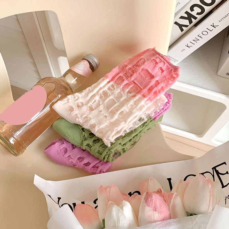 

Женские индивидуальные носки с рваными дырками, хлопковые дышащие носки средней длины в стиле пэчворк