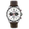 Eco-Drive Chronograph Analog Brown Leather Strap White Dial Solar CA4714-04A 100M Men's Watch