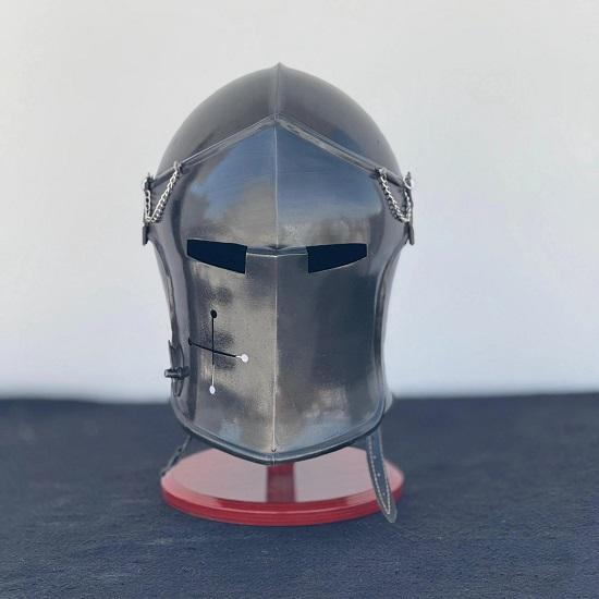 Medieval Knight Steel Barbuta Helmet LARP Cosplay, Renaissance Fair