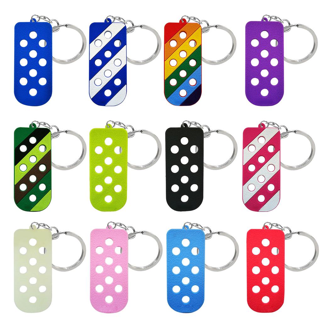 Colorful DIY Keychain Set Personalized PVC Key Chain with Hole for Car Women Men Kids Colorful Key Rings for Bag Wallet