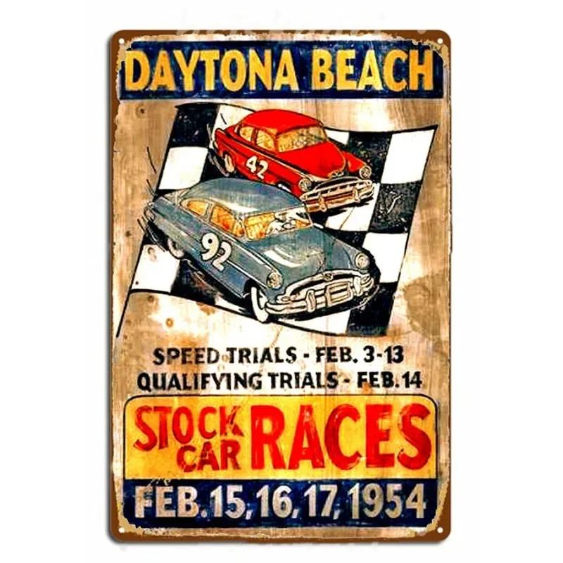 Racing Car 1985 Race Rally Metal Tin Sign Vintage Auto Poster Decorative Wall Plaque Iron Plate Painting Signs Garage Home Decor