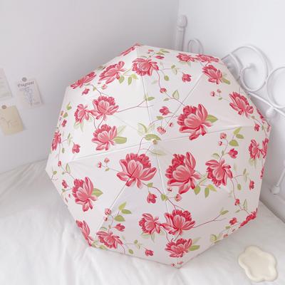 New Hand-opened 8-bone Color Glue Curved Hook Umbrella, Weather and Rain Sunshade, Folding Sunscreen Umbrella, Three-fold Sun Umbrella