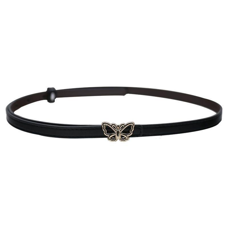 Womens Slim Stylish Waist Belt For Summer Outfits With Smooth Buckle In Black Burgundy And