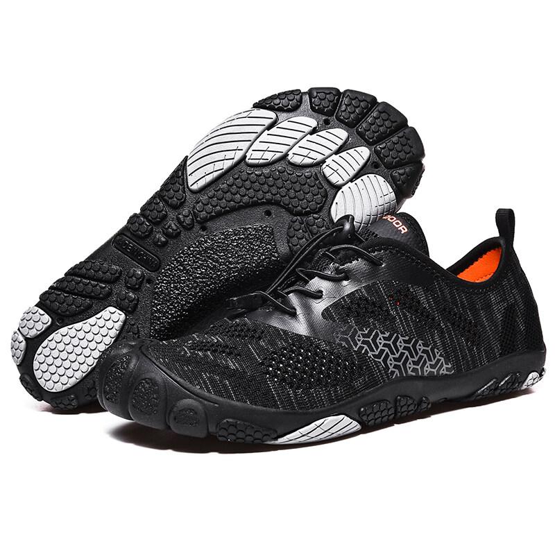 

Мужские дышащие походные кроссовки Женская быстросохнущая вязаная обувь цвета морской волны Нескользящая противоударная обувь для водных видов спорта для серфинга и треккинга 46 чёрный