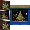 Christmas Scene Pvc Static Cling Window Decal With Santa And Tree For Holiday Decor