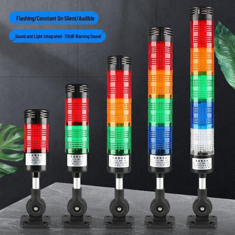 Qinyang LED 3-Tier Tower Light: 24V CNC Machine Signal Indicator with Audible & Visual Alarm