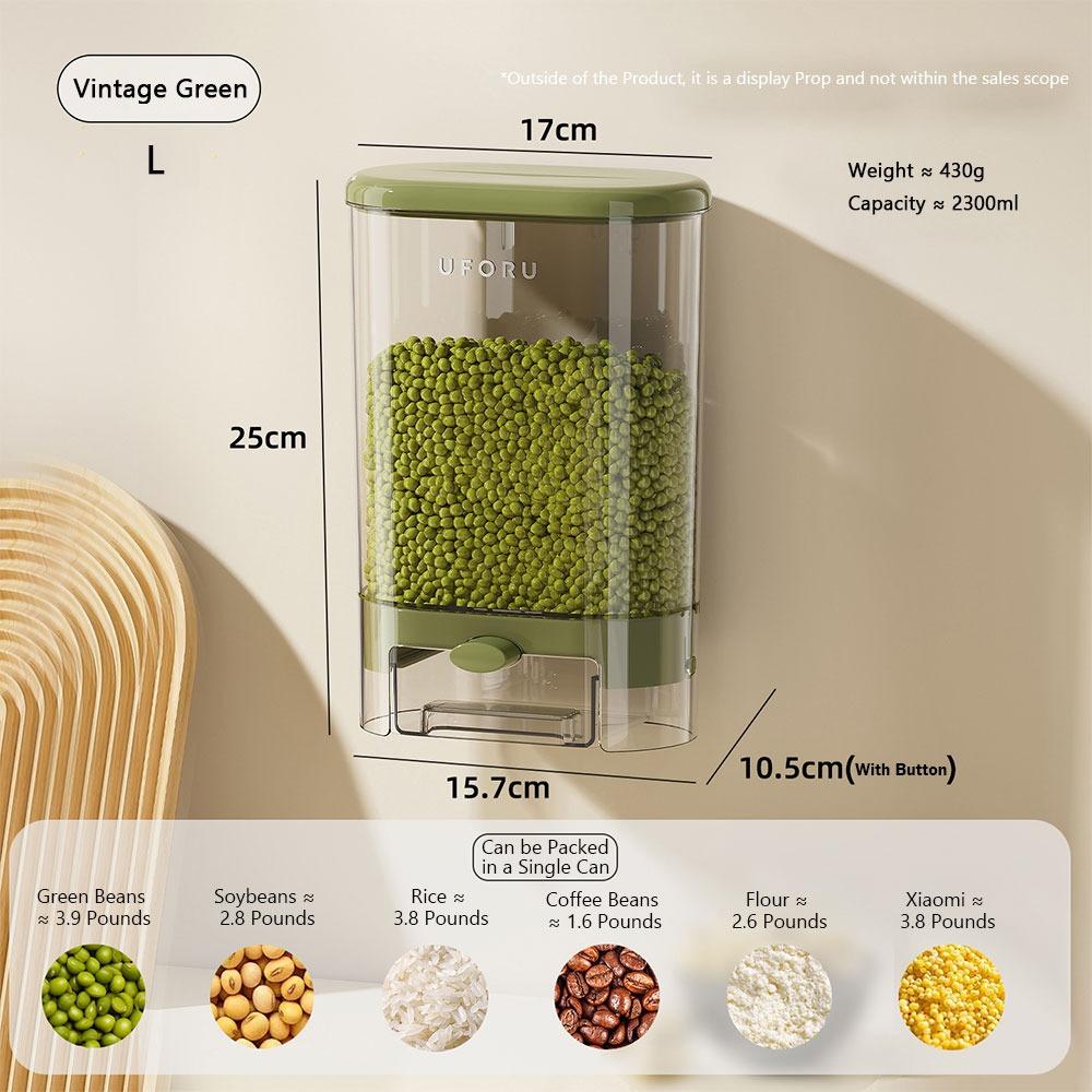 Plastic Sealed Rice Dispenser Wall Mounted Rice Dispenser Tank  Kitchen Accessories