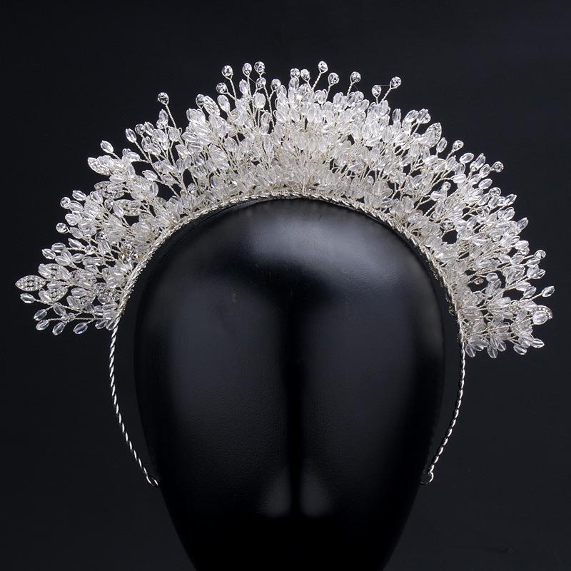 European Style Rhinestone  Pearl Wedding Crown Ornament