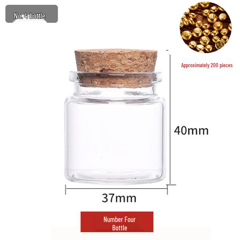 

Golden Bean Transparent Mini Storage Bottle: Small Glass Jar for Gold Beans