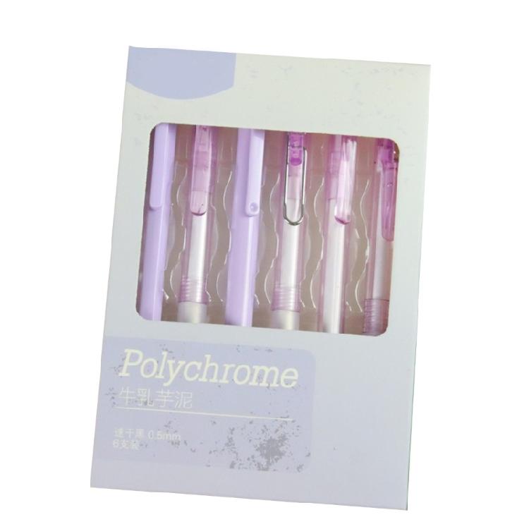 

6x Retractable Gel Pen Quick-Drying Neutral Pen Writing Pen 0.5mm Aesthetic Pen Signature Pen for Student