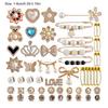 55Pcs Brooch Pins Sweater Shawl Clips Artificial Pearls Brooches Charm for Sock Shoes Rhinestones Safe Pins for Women