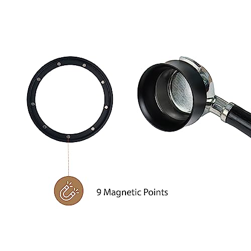 MiiCoffee 58mm Magnetic Pour Funnel - Espresso Coffee Pour Ring - Anodized Aluminum with 9 Magnetized Steel Pieces, Compatible with 58mm Portafilters