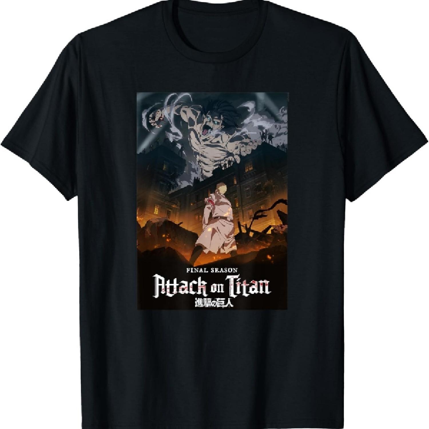 

Attack on Titan Season 4 Key Art with Show Logo Anime T-Shirt XXXXXL