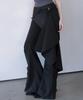 Demio Asymmetric Draped Skirt Pants (Black)