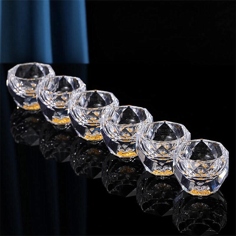 Tea Set Master Cup, Crystal Glass, Gold Leaf Tea Bowl, High-End Tea Brewing Cup, Kung Fu Cup, Household Use