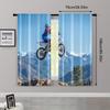 2pcs, Creative Curtains Motocross Bike Style Stunt Machine Washable Polyester (without Rod) Stuff Clearance Perfect for Bedroom,