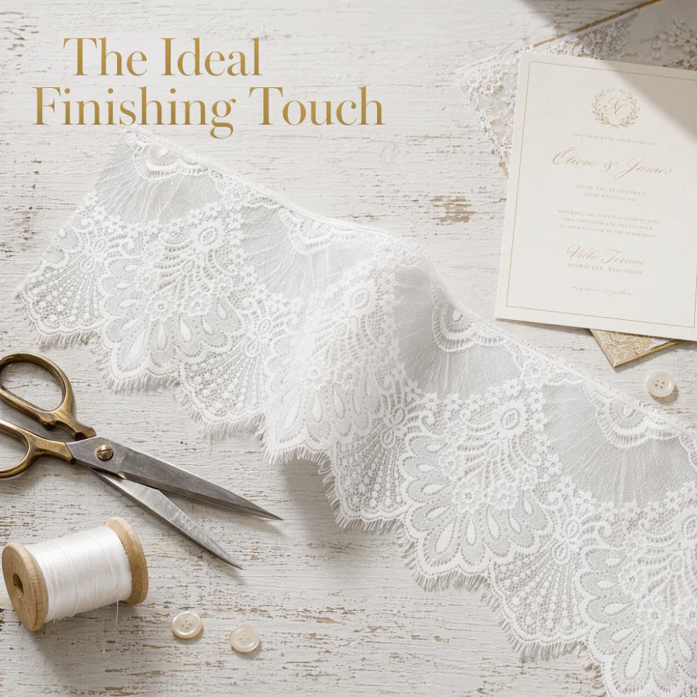 3 Yards Length Lace Trim Accessories Skin-friendly Material DIY Lace Fabric Home Embroidery
