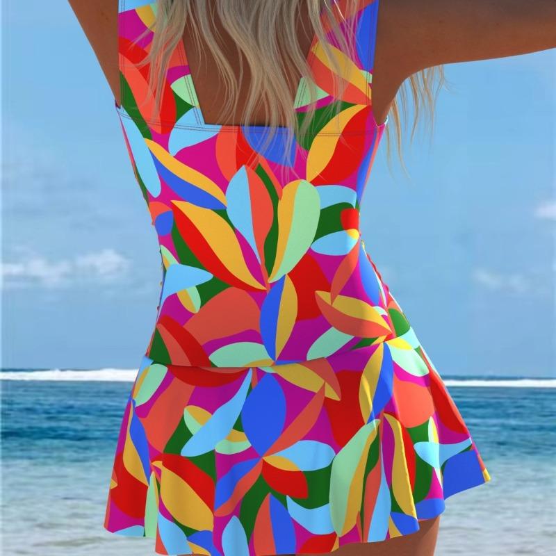Costume da bagno intero sportivo da donna con gonna Costume intero