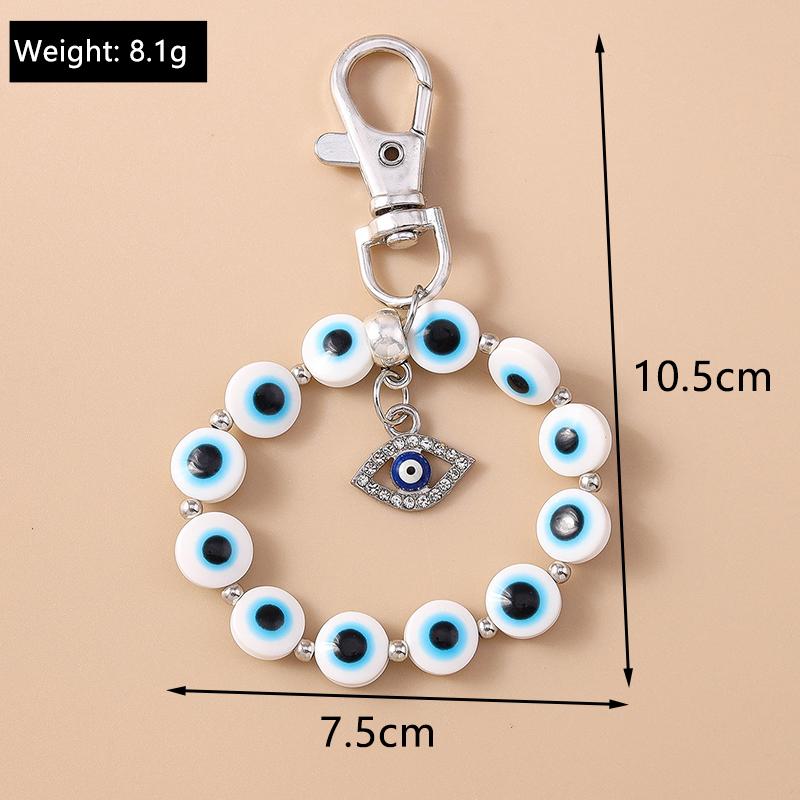 Bohemia Turkish Lucky Evil Eye Keychain Handmade Beadbed Bracelet Key Ring for Women Girls Handbag Pendants DIY Jewelry Gifts