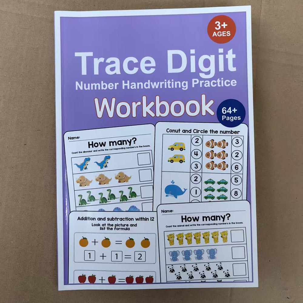 64 Page Interactive Preschool Math Workbook : Number Tracing Addition Plus Subtraction Exercises Early Education Activities Ideal for Children Aged 3 1 Piece
