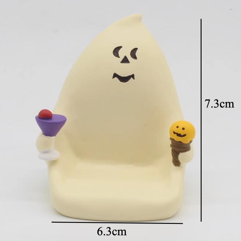 Cute Cat Halloween Concert Miniatures Funny Ghost Figurines Kawaii Shiba Vampire Magic Pumpkin Miniatures DIY Home Decoration