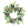 Christmas Wishing Candlestick Wreath Simulation Blueberry Berry Pine Needle Candle Wreath Eucalyptus Wax Ring Decoration