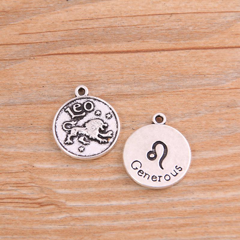 Retro-Legierung 12 Sternzeichen Anhänger: 2 Farben, 17x21mm - Perfekt für DIY-Armbänder & Halsketten