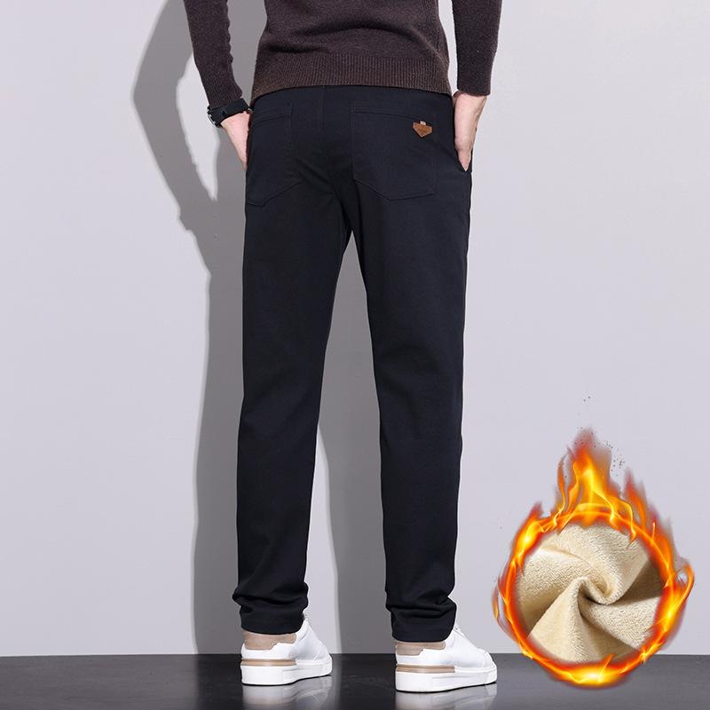 6 typů kávy Černá Šedá Podzimní a zimní Pánské kalhoty s fleecem/Běžné Volitelné Slim fit Rovná nohavice High-end Ležérní kalhoty pro mírně pokročilé
