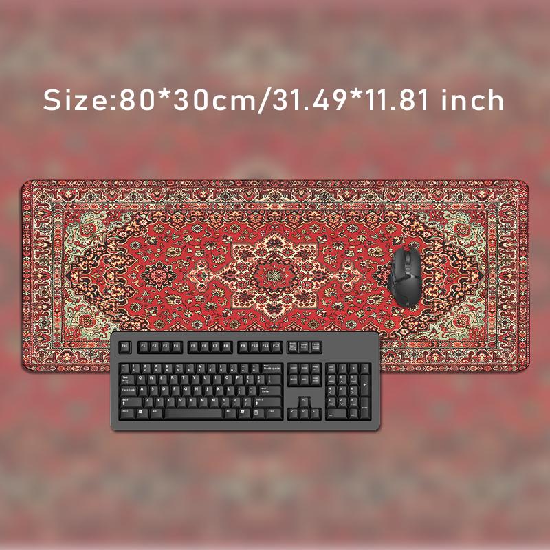 Mauspad Roter Perserteppich Gamer Print-on-Demand Mauspad XXL Mechanische Tastaturunterlage Natürlicher Gummi Bürotischmatte