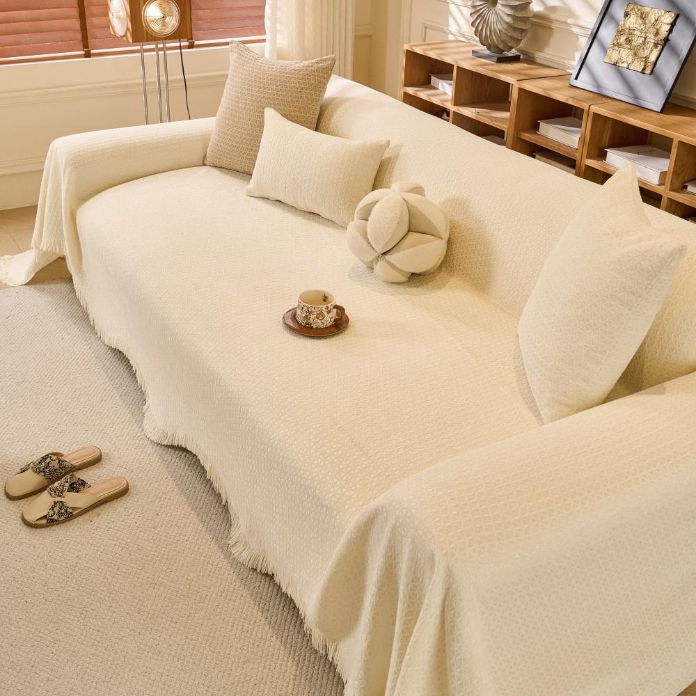 Full Coverage Straight Sofa Cover All-Season Sofa Throw Non-Slip Washable Pet-Friendly Couch Cover Blanket Living Room Mats