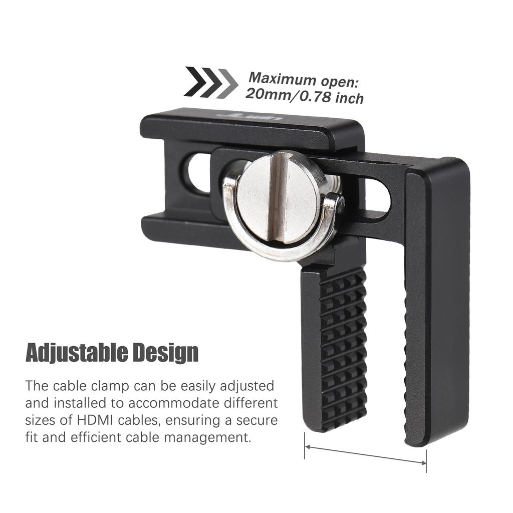 JLwin Camera Cage Cable Clamp Universal Cable Clamp Clip Aluminum Alloy with 1/4in Screw Mount for