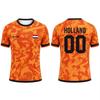 Maglia da Calcio Olandese per Uomo Modello Leone Olandese Asciugatura Rapida Traspirante Leggera T-shirt da Allenamento Calcio per Tifosi