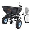 Tow Behind Broadcast Spreader, 130LBS Capacity, Tow/Push Garden Spreader with 13 In Tires, 30 Adjustable Setting & 9.8 Ft Spreading Width, Lawn