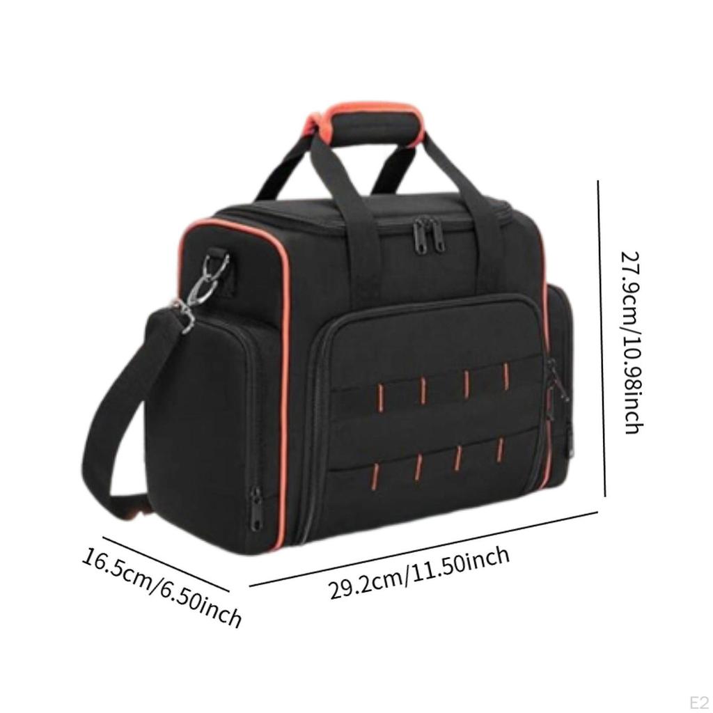Tool Storage Bag 2 Layers Tote Smooth Zipper Wear Resistant with 3 Removable Cases Tools